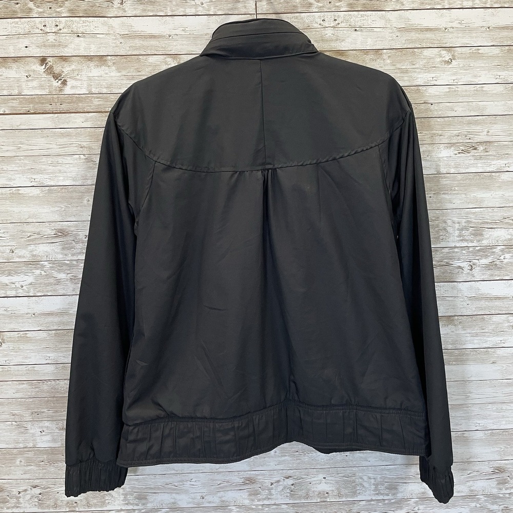 Nike Womens M Jacket Reversible Black Fit Dry Hidden Hood Running Cycling Logo - Picture 3 of 16